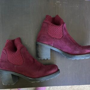 Women's Burgundy Ankle Boots